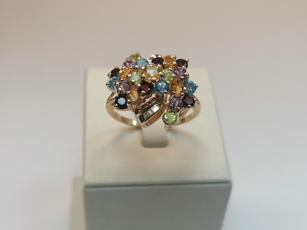 КОЛКМИ585 КОЛЬЦО С КАМНЯМИ (Au 585)