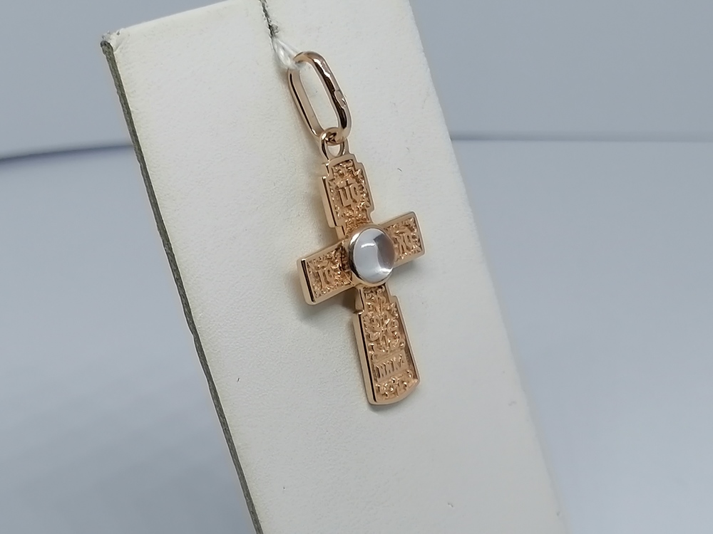 ПОДККИ585 ПОДВЕСКА КРЕСТ С КАМНЕМ (Au 585) ПОДККИ585 ПОДВЕСКА КРЕСТ С КАМНЕМ (Au 585)