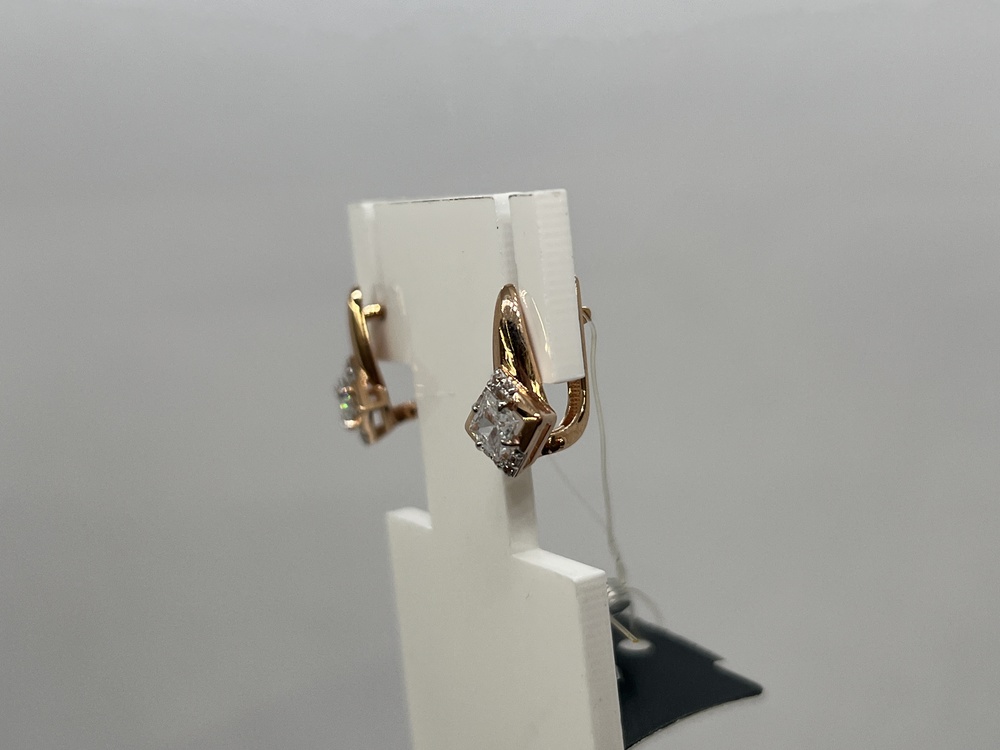 СЕРЬГИ С КАМНЕМ (Au 585)