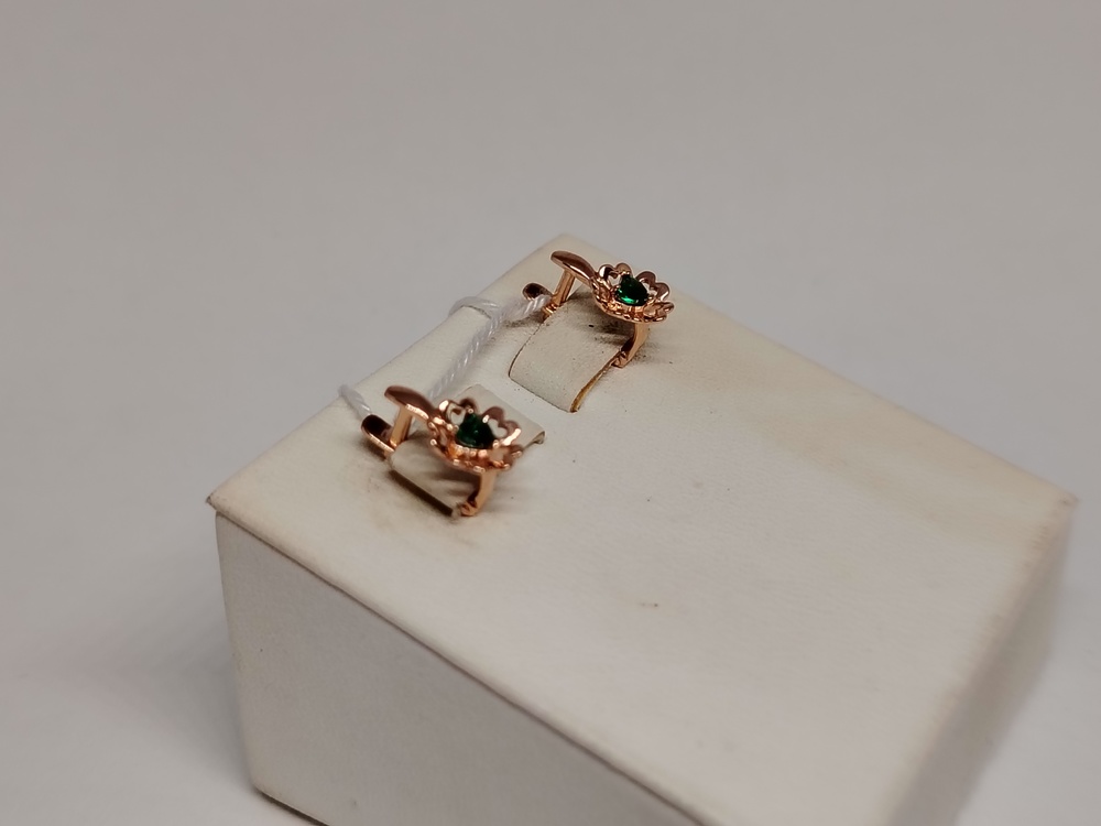 СКМ585 СЕРЬГИ С КАМНЕМ (Au 585)