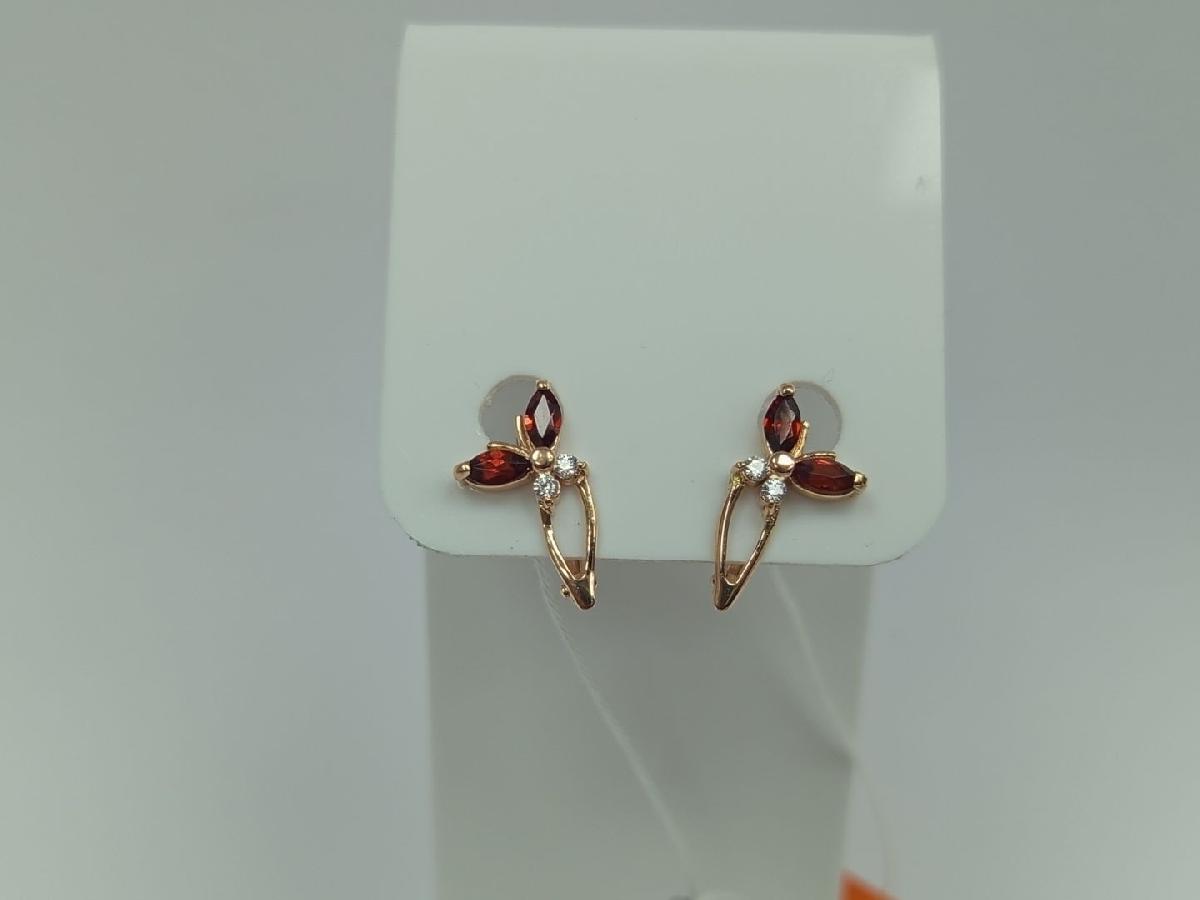 СКМИ585 СЕРЬГИ С КАМНЯМИ (Au 585)