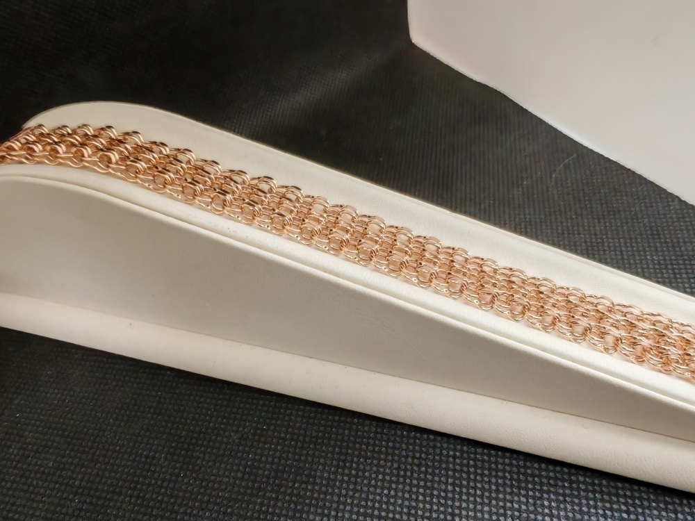 БРАСЛЕТ ПУСТОТЕЛЫЙ Бисмарк тройной (Au 585)