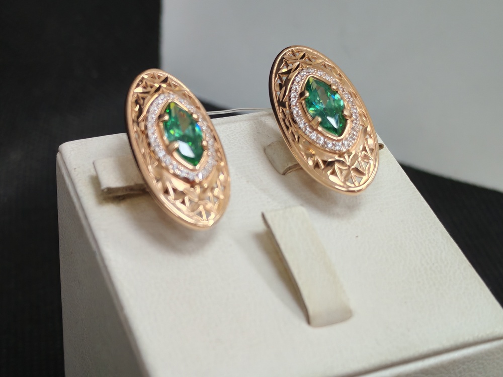 СЕРЬГИ С КАМНЯМИ (Au 585)