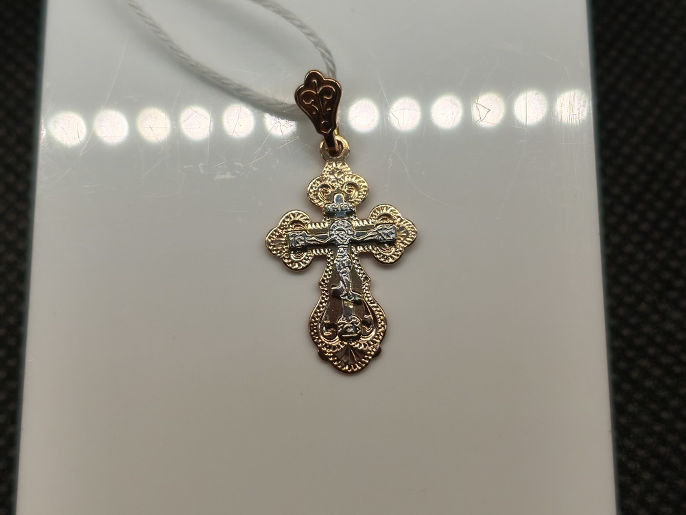 ПОДВЕСКА КРЕСТ БЕЗ КАМНЯ (Au 585)