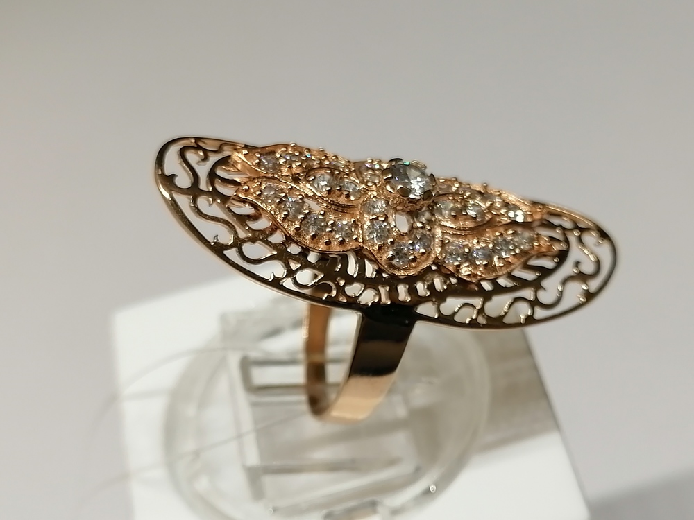 КОЛЬЦО С КАМНЯМИ (Au 585)