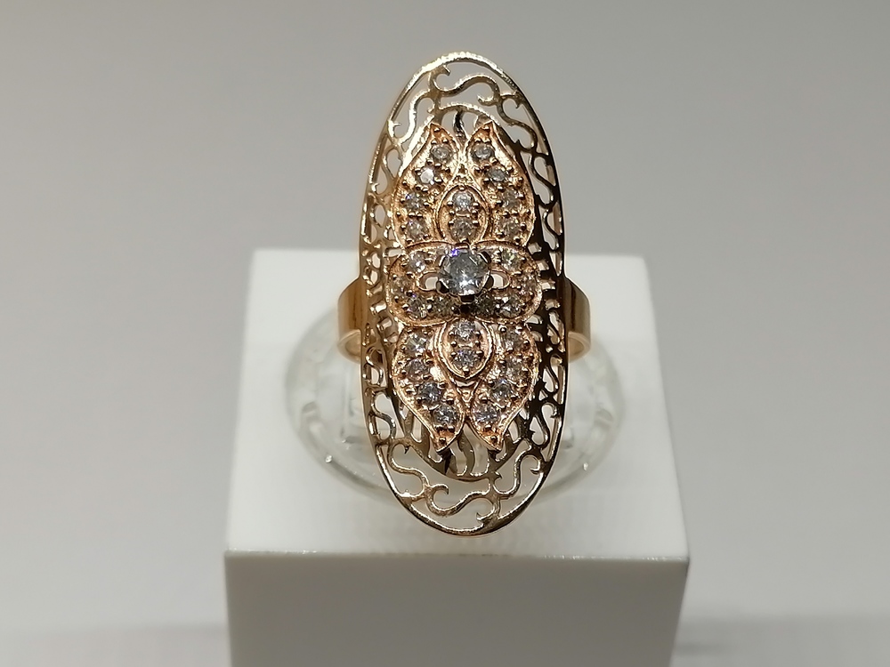 КОЛЬЦО С КАМНЯМИ (Au 585)