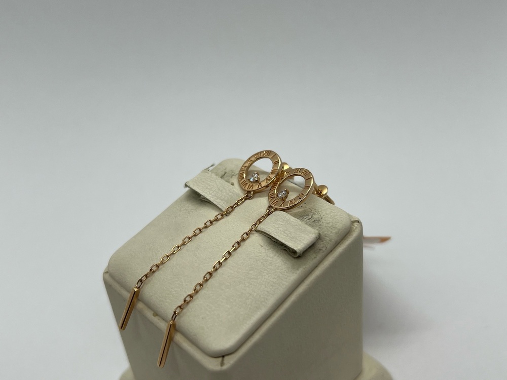 СКМ585 СЕРЬГИ С КАМНЕМ (Au 585)