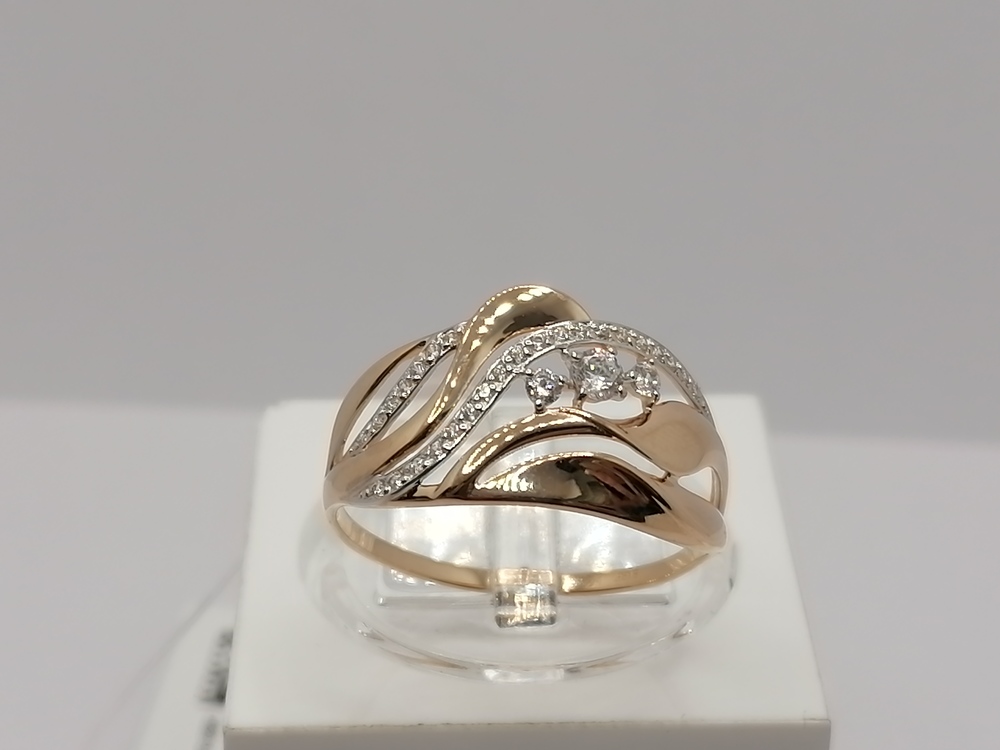 017501 КОЛЬЦО С КАМНЯМИ (Au 585)