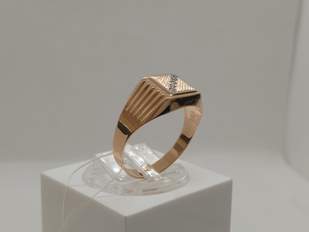 КОЛЬЦО ПЕЧАТКА с камнями (Au 585)