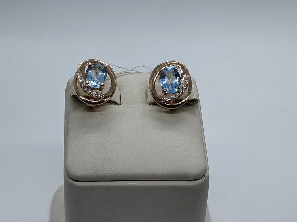 СКМИ585 СЕРЬГИ С КАМНЯМИ (Au 585)