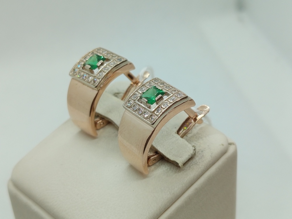 СКМИ585 СЕРЬГИ С КАМНЯМИ (Au 585)