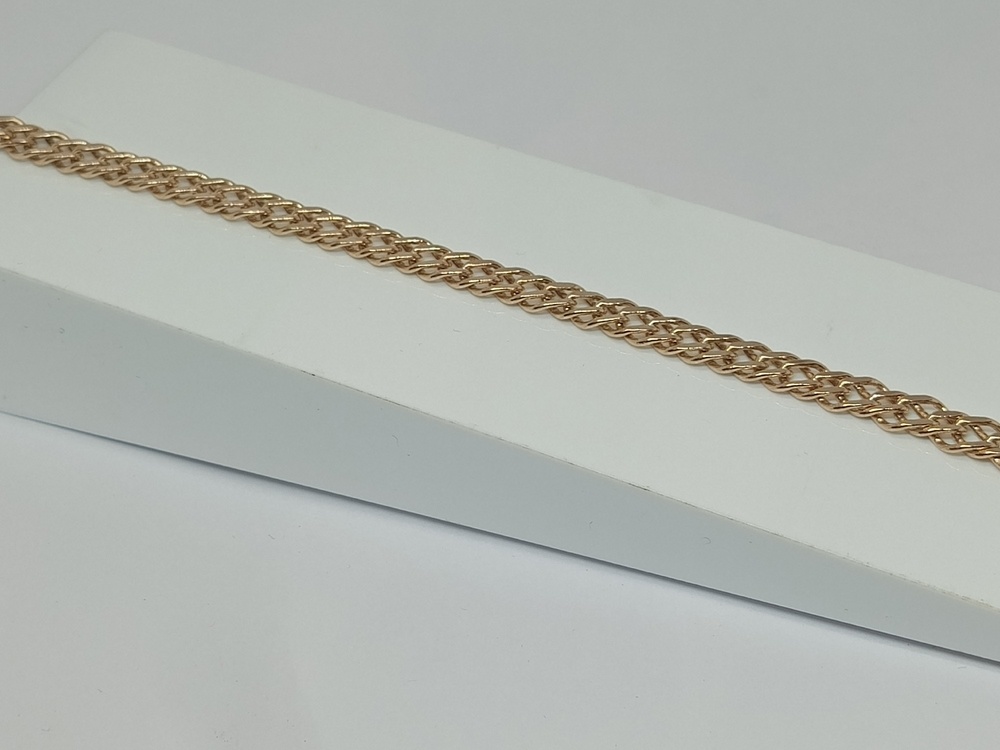 БРАСЛЕТ ПУСТОТЕЛЫЙ Ромб двойной Au 585