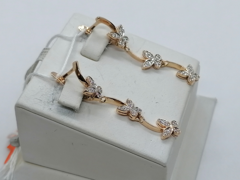 СКМИ585 СЕРЬГИ С КАМНЯМИ (Au 585)