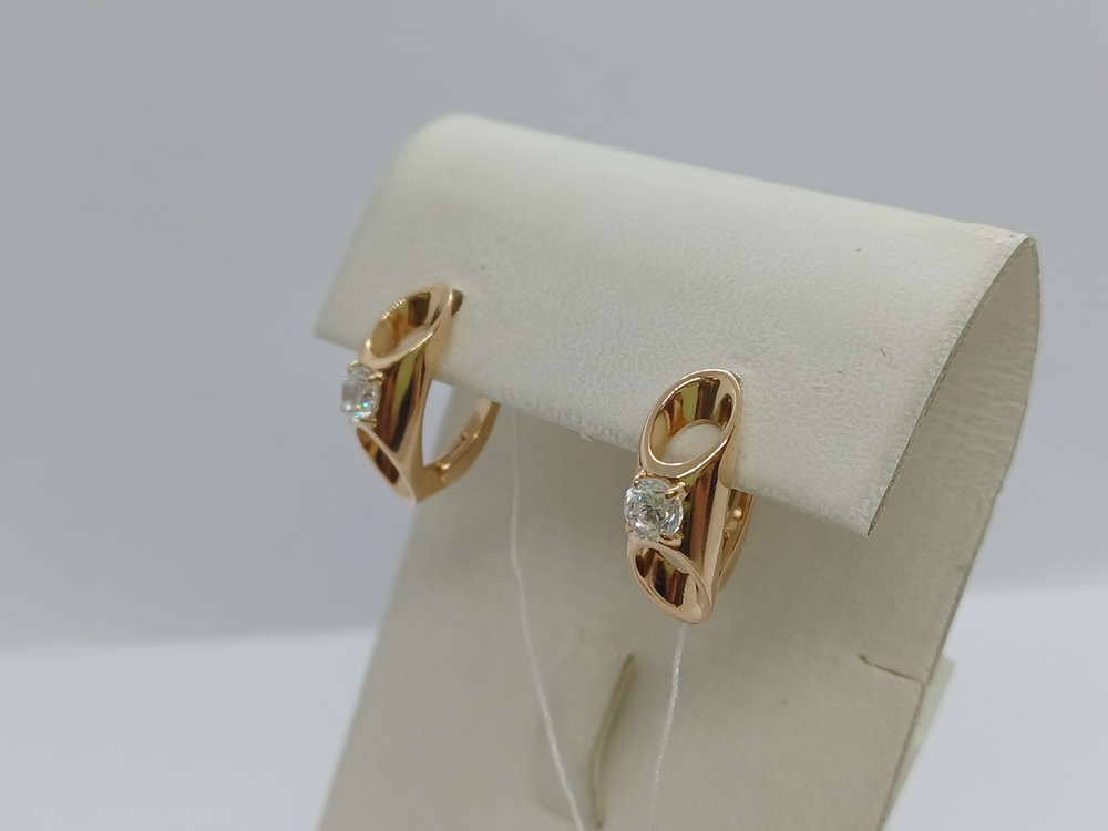 СКМ585 СЕРЬГИ С КАМНЕМ (Au 585)