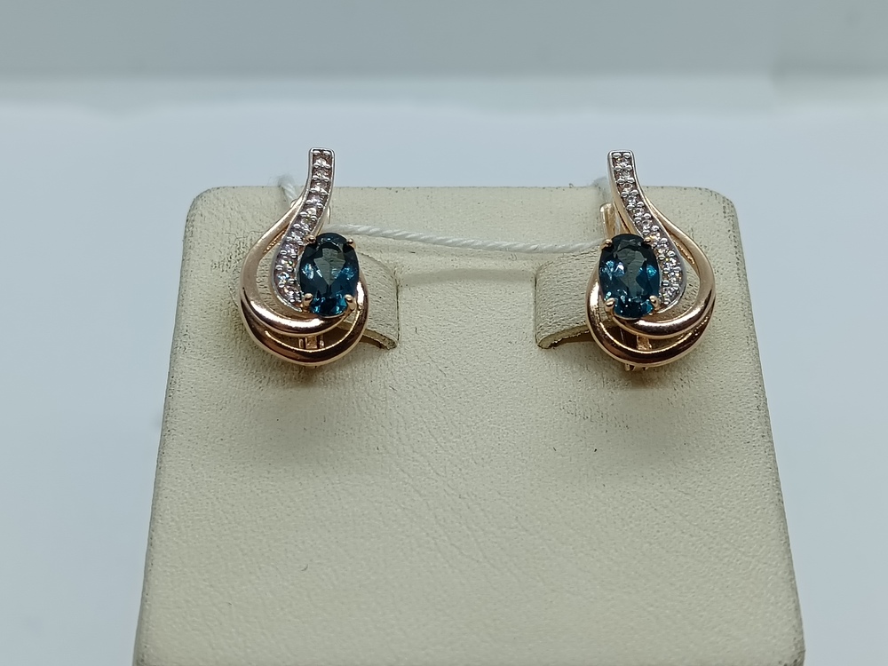 СКМИ585 СЕРЬГИ С КАМНЯМИ (Au 585)