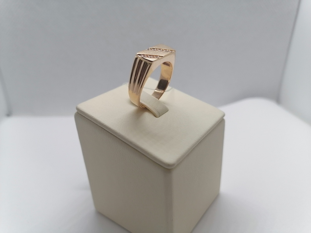 КОЛЬЦО ПЕЧАТКА с камнями (Au 585)