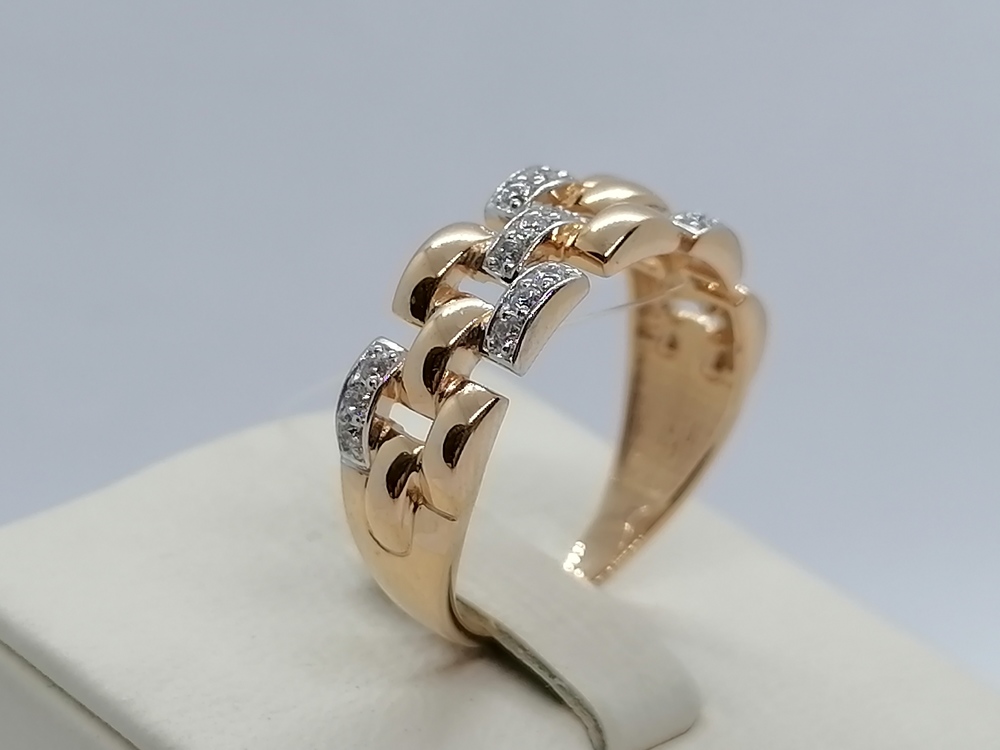 КОЛЬЦО С КАМНЯМИ (Au 585)