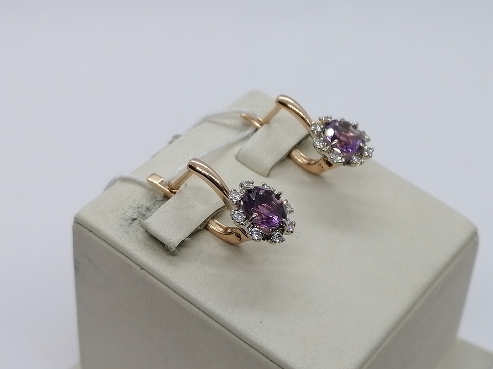 СКМИ585 СЕРЬГИ С КАМНЯМИ (Au 585)