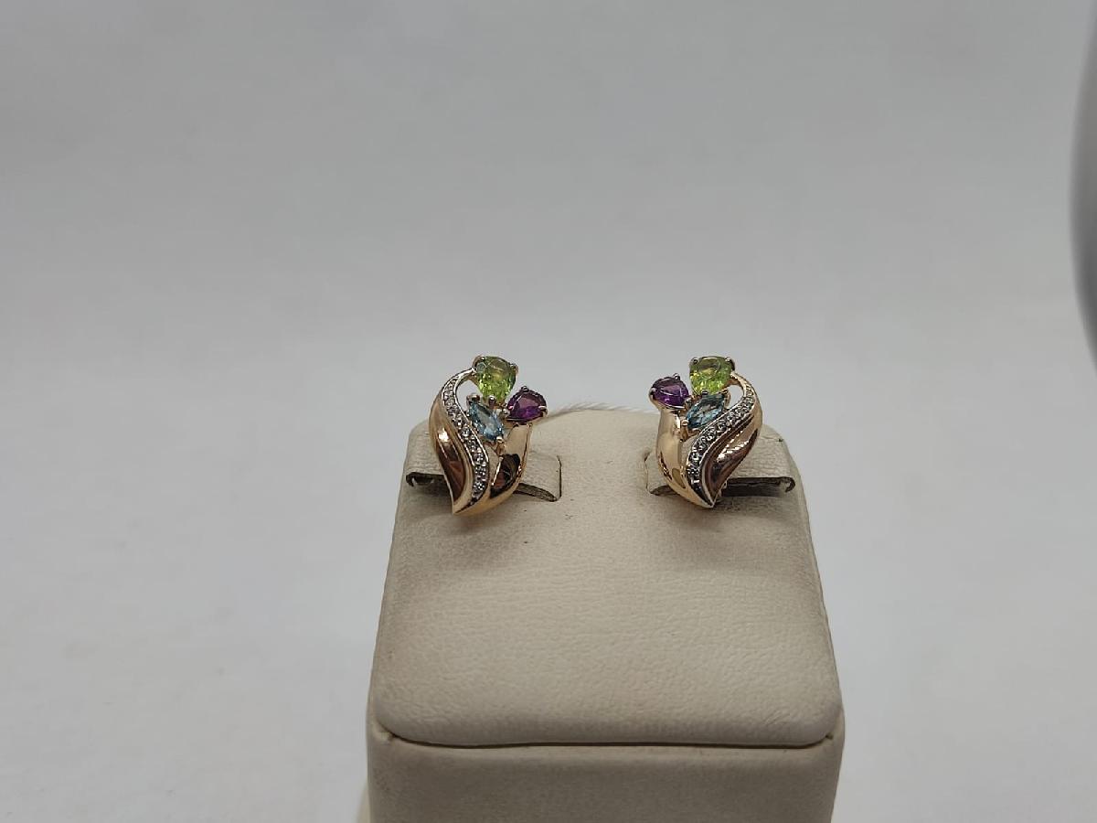 СКМИ585 СЕРЬГИ С КАМНЯМИ (Au 585)