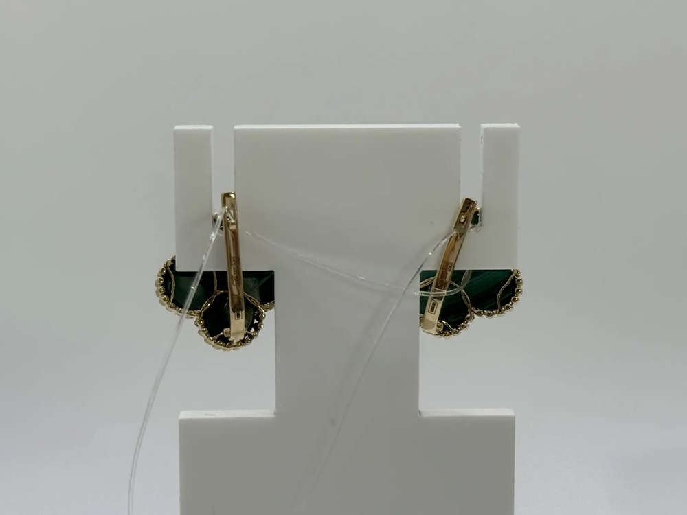 СЕРЬГИ МАЛАХИТ (Au 585)