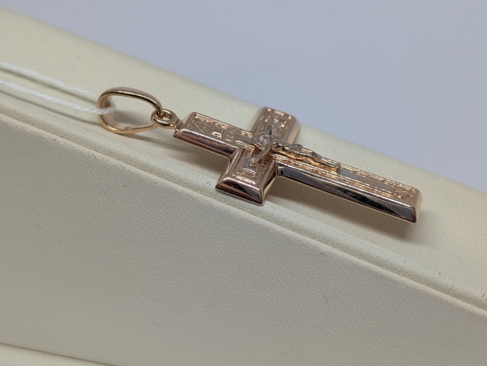 ПОДКБК585 ПОДВЕСКА КРЕСТ БЕЗ КАМНЯ (Au 585)