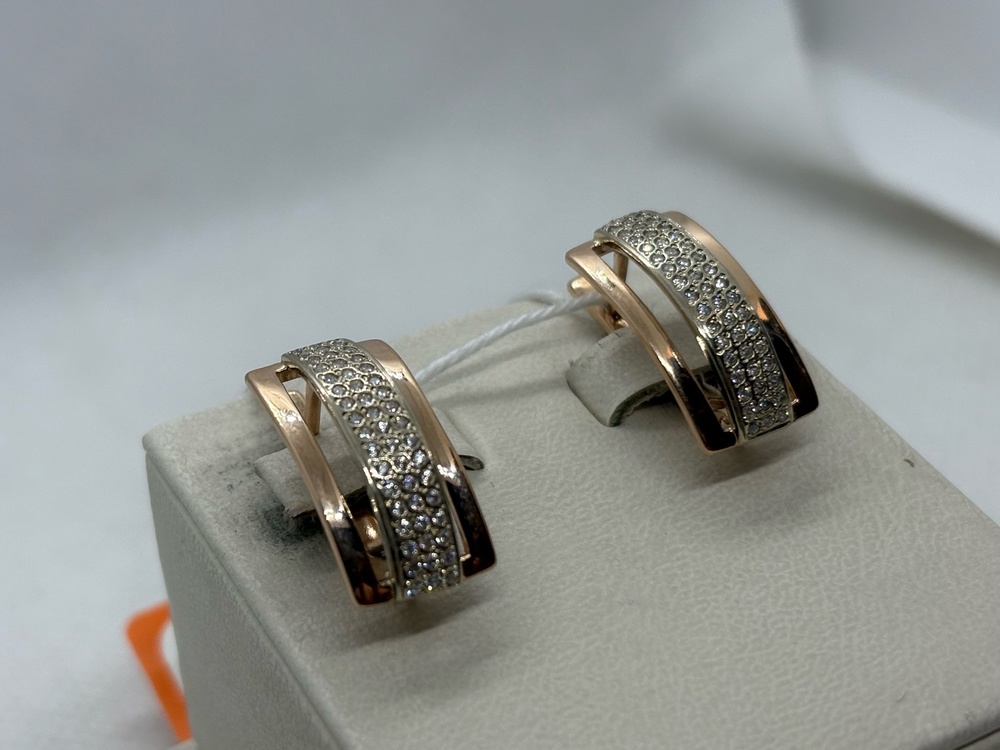 СКМИ585 СЕРЬГИ С КАМНЯМИ (Au 585)