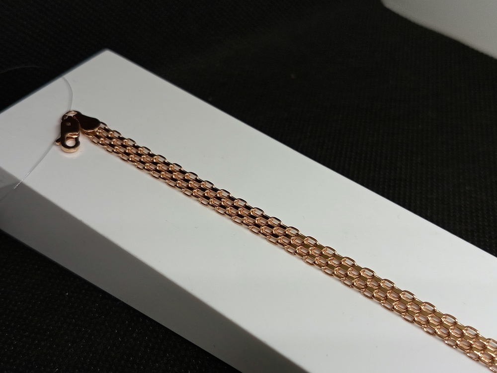 БРАСЛЕТ ПУСТОТЕЛЫЙ Бисмарк машинный (Au 585)