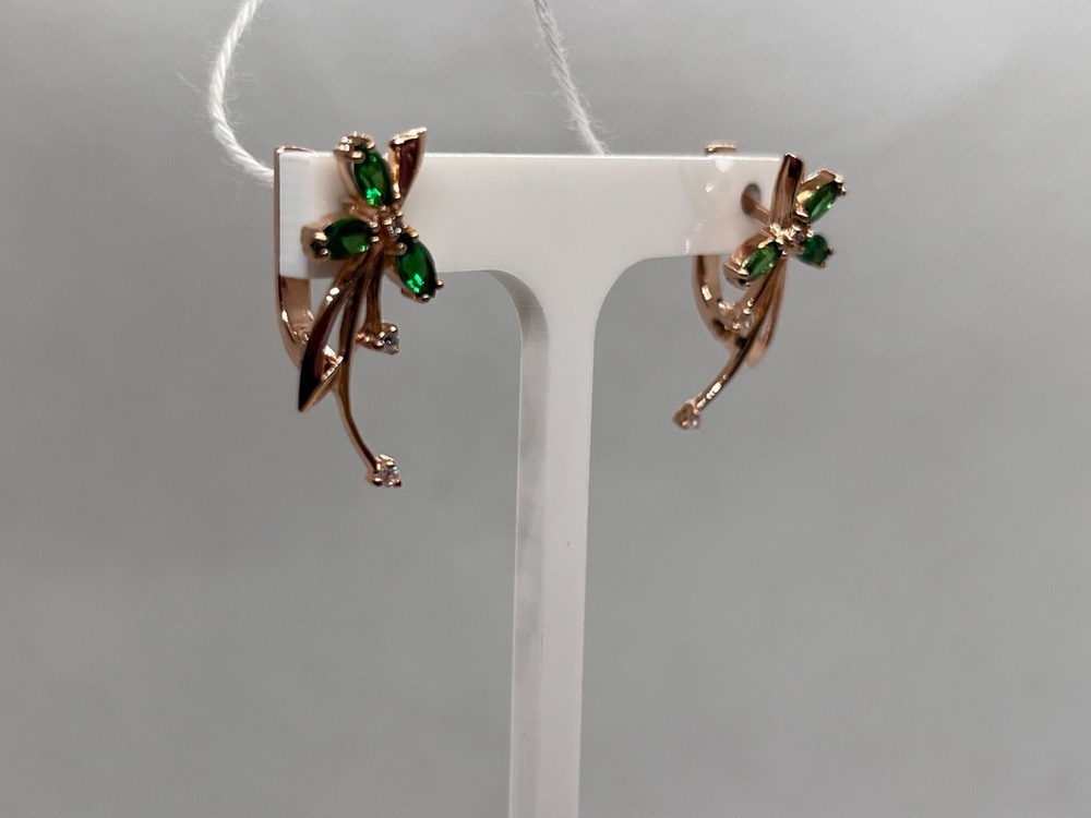 СКМИ585 СЕРЬГИ С КАМНЯМИ (Au 585)