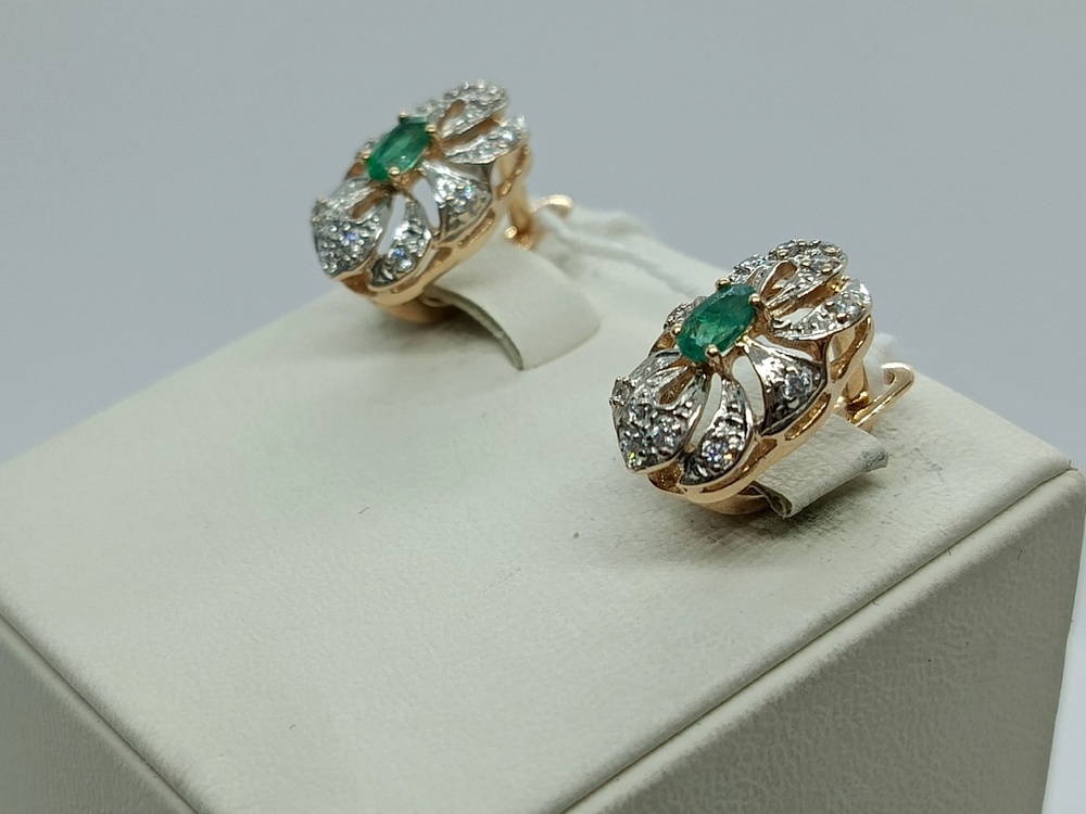 СКМИ585 СЕРЬГИ С КАМНЯМИ (Au 585)