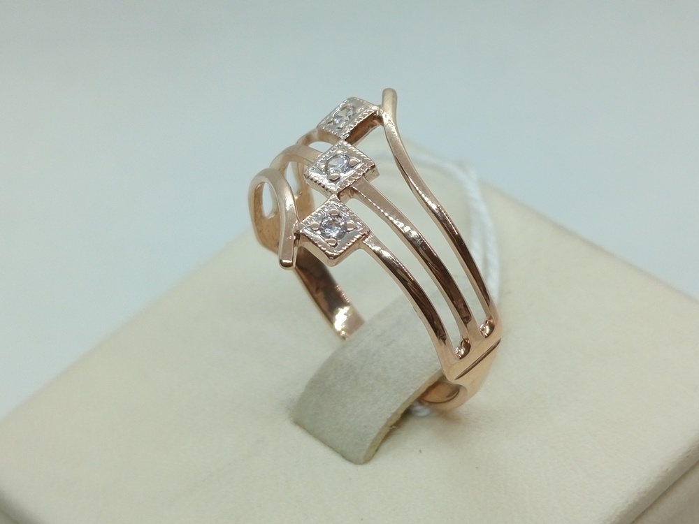 КОЛЬЦО С КАМНЯМИ (Au 585)