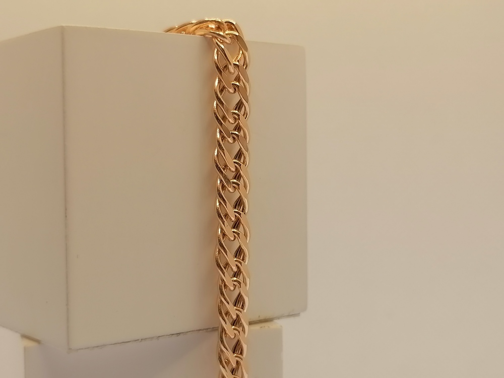 БРАСЛЕТ ПУСТОТЕЛЫЙ Ромб двойной (Au 585)