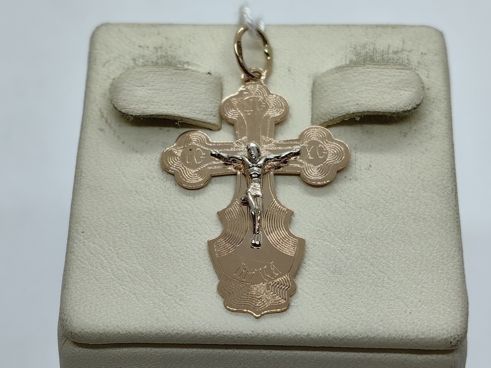 ПОДКБК585 ПОДВЕСКА КРЕСТ БЕЗ КАМНЯ (Au 585)