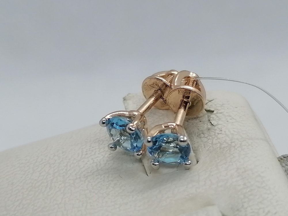 СЕРЬГИ ПУСЕТЫ с камнем (Au 585)