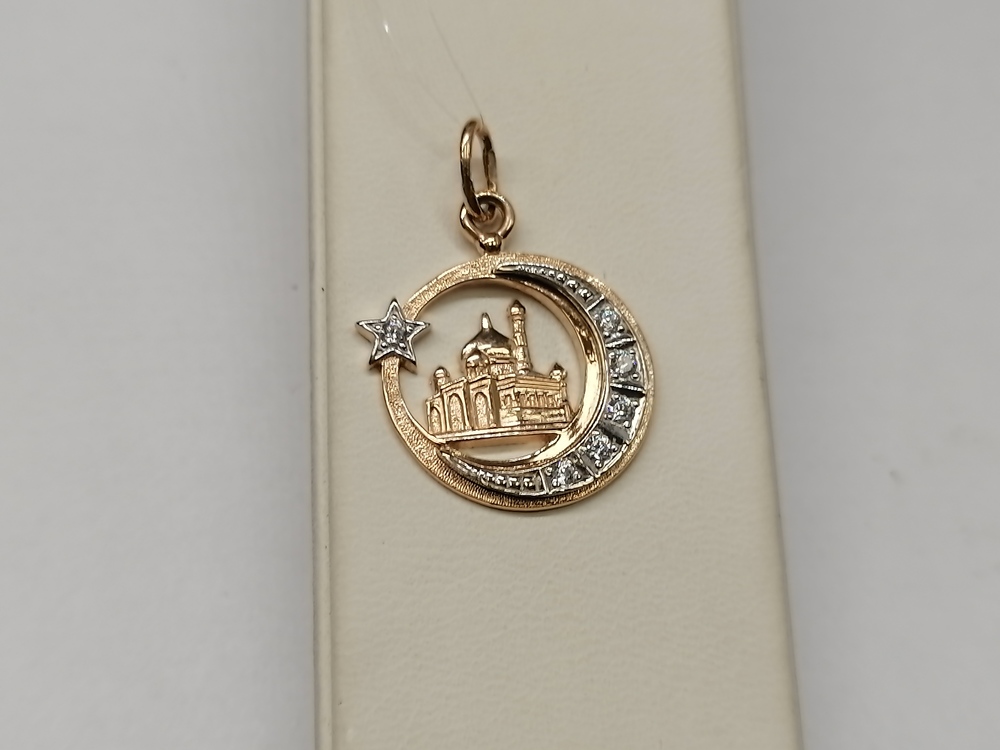 ПОДВЕСКА ПОЛУМЕСЯЦ с камнями (Au 585)