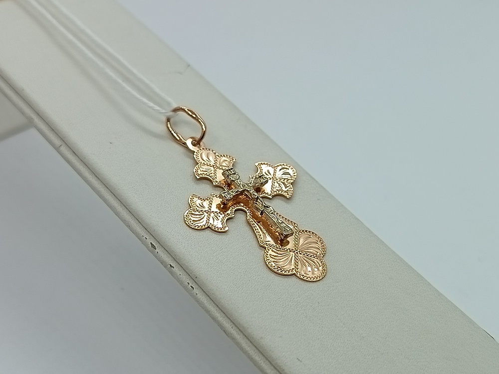 ПОДВЕСКА КРЕСТ БЕЗ КАМНЯ (Au 585)