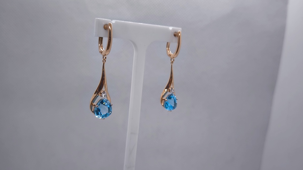 СКМИ585 СЕРЬГИ С КАМНЯМИ (Au 585)