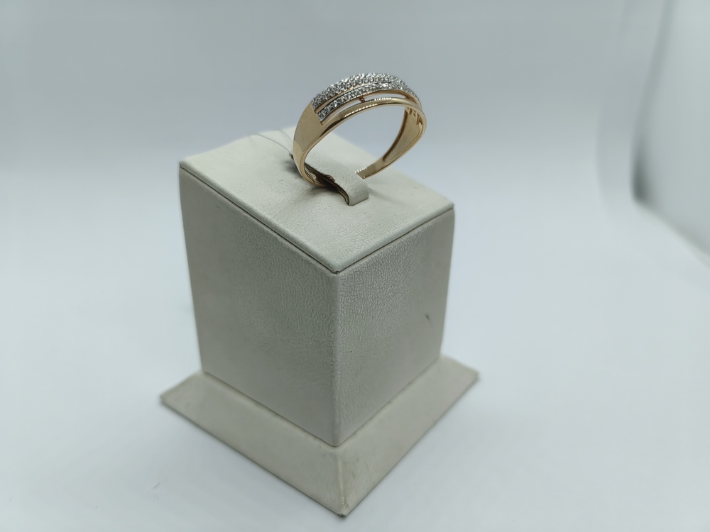 КОЛЬЦО С КАМНЯМИ (Au 585)