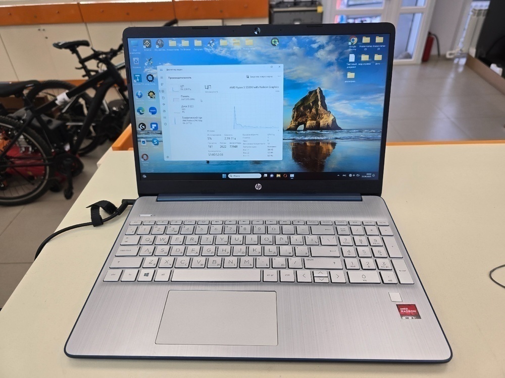 Ноутбук HP 15S-EQ2014UR; Ryzen 5-5500U, Radeon, 8 Гб, 512 GB, Нет