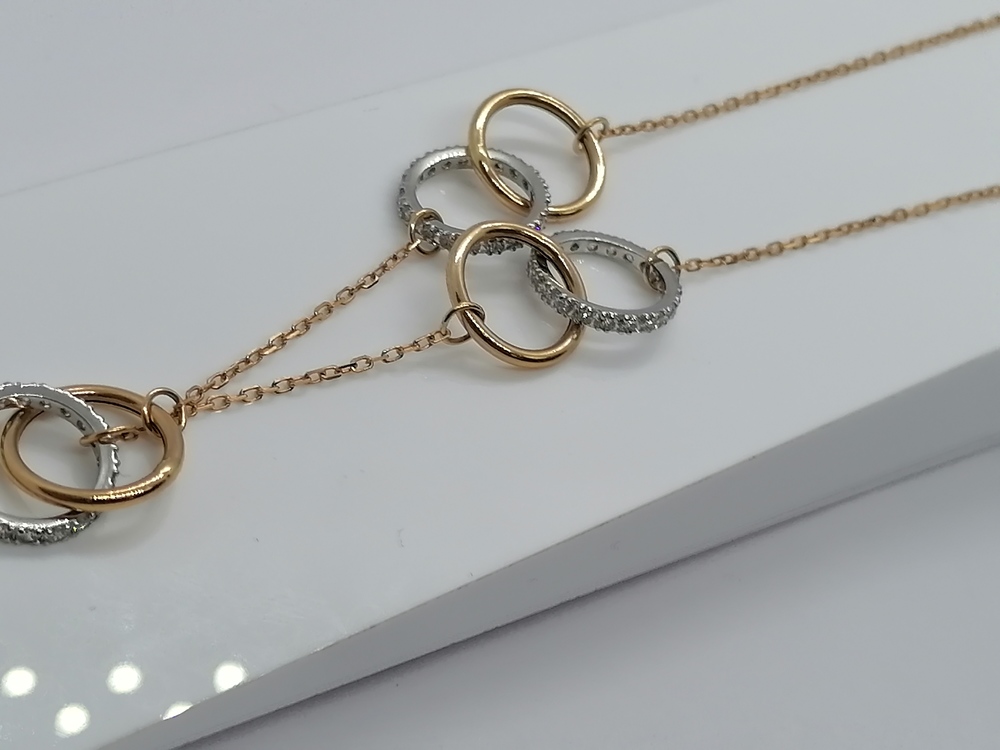 Т-16180-414749К-2 КОЛЬЕ С КАМНЯМИ (Au 585)