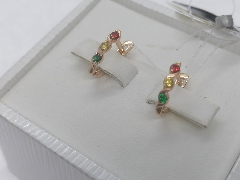 000552-1120 СЕРЬГИ С КАМНЯМИ (Au 585)