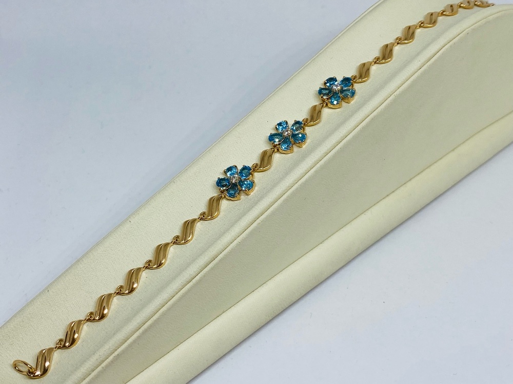 Б585 БРАСЛЕТ С КАМНЯМИ (Au 585)