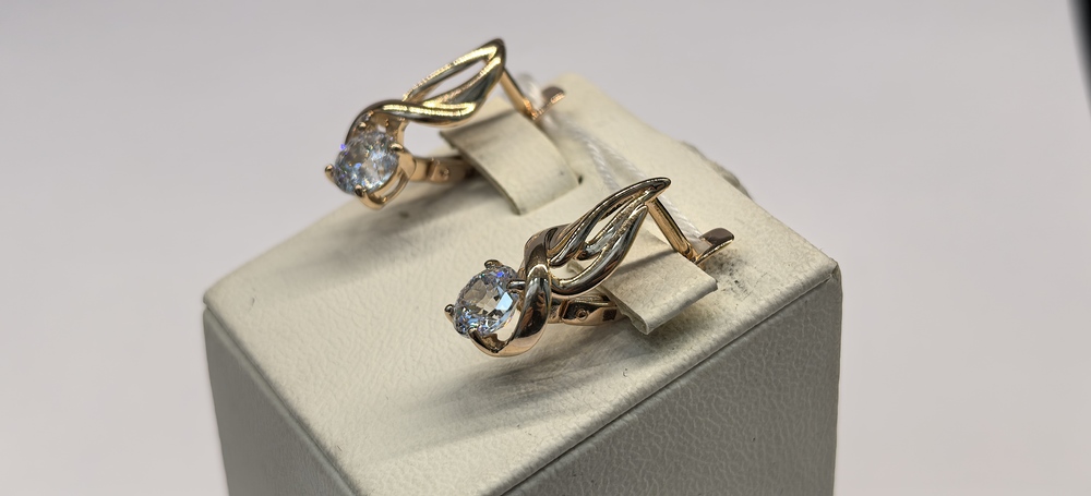 СЕРЬГИ С КАМНЕМ (Au 585)