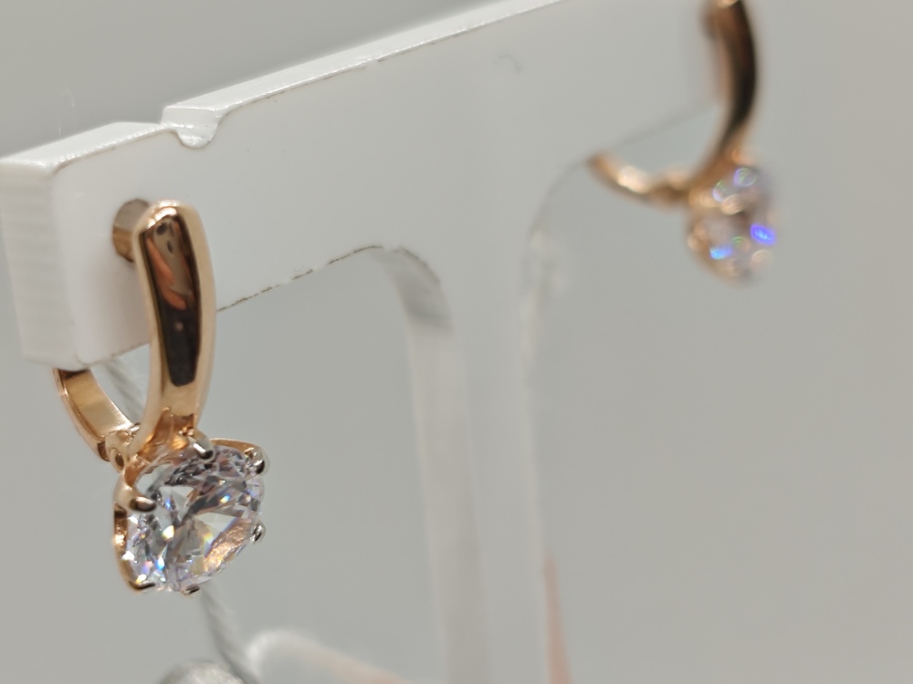 СКМ585 СЕРЬГИ С КАМНЕМ (Au 585)