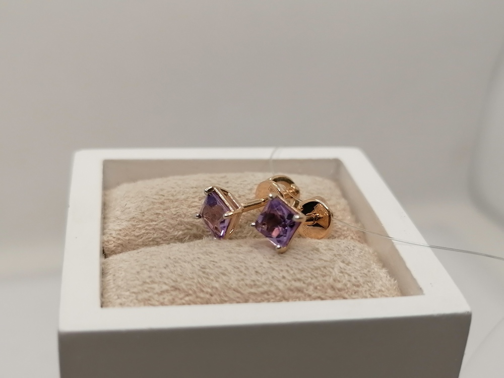 СЕРЬГИ ПУСЕТЫ с камнем (Au 585)