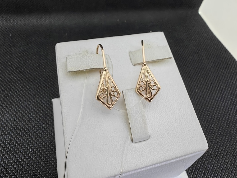 СЕРЬГИ ПЕТЕЛЬКА без камня (Au 585)