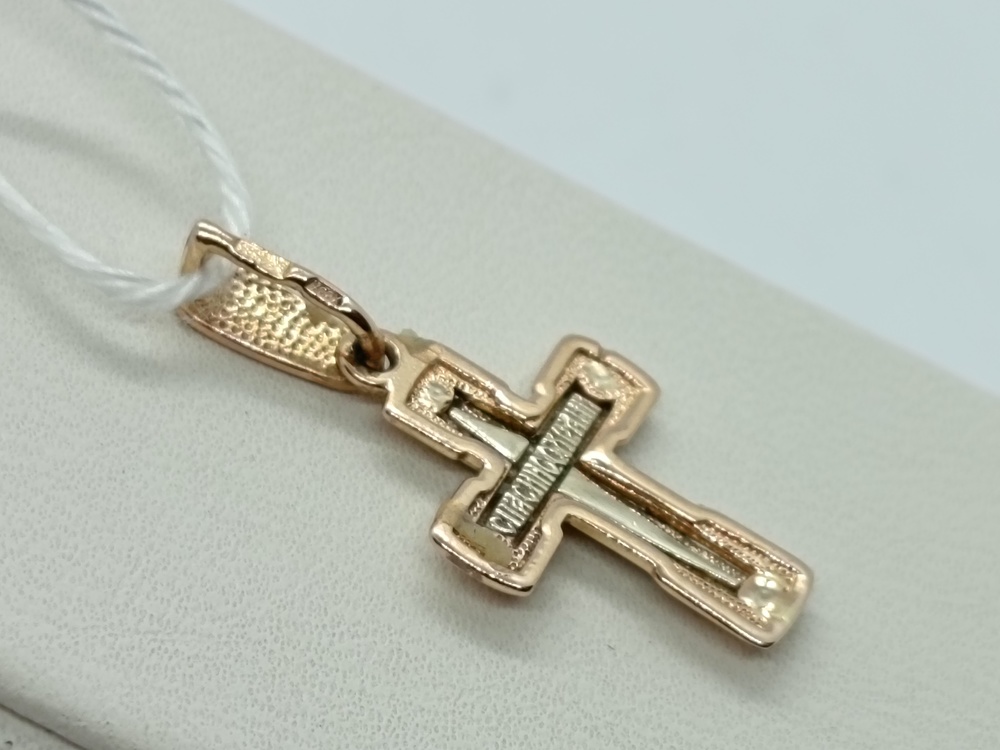 ПОДВЕСКА КРЕСТ БЕЗ КАМНЯ (Au 585)