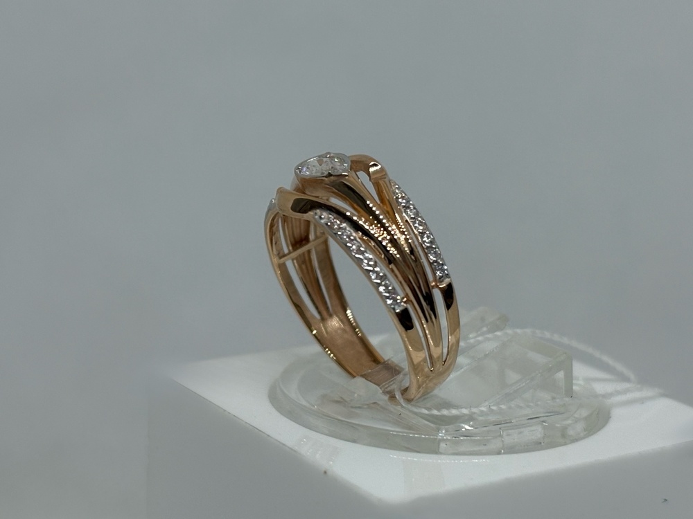 КОЛЬЦО С КАМНЯМИ (Au 585)