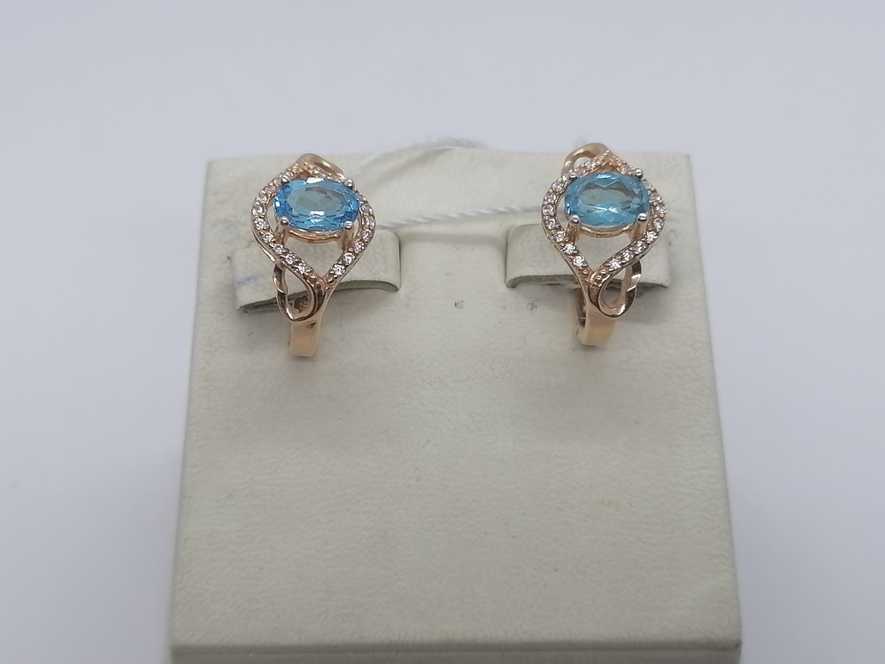 СКМИ585 СЕРЬГИ С КАМНЯМИ (Au 585)