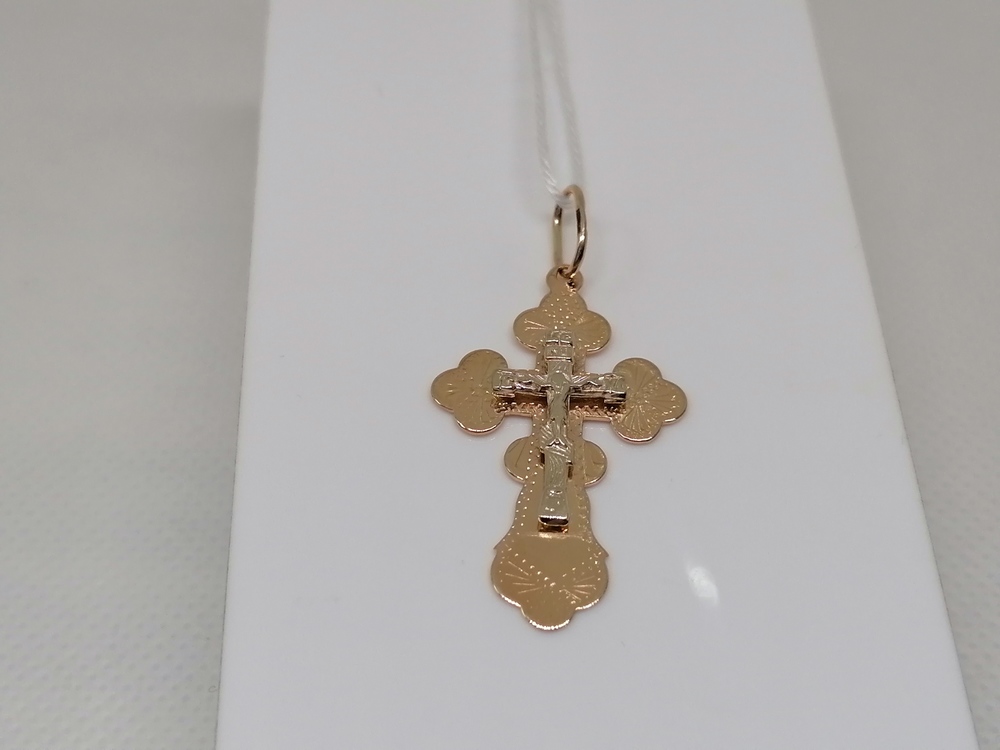 ПОДКБК585 ПОДВЕСКА КРЕСТ БЕЗ КАМНЯ (Au 585)