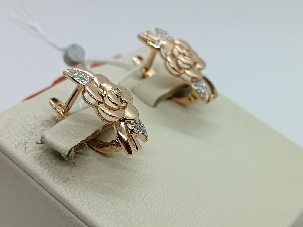 СКМИ585 СЕРЬГИ С КАМНЯМИ (Au 585)